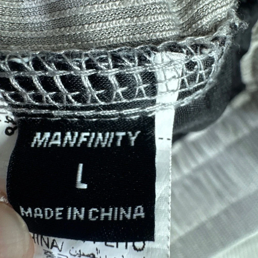 Manfinity Constitution Mens Gray Corduroy Pants Elastic Waist Drawstring Large